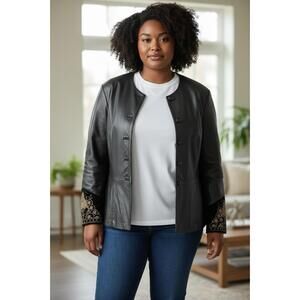 Vintage Manart Women’s Leather Jacket Sz XL